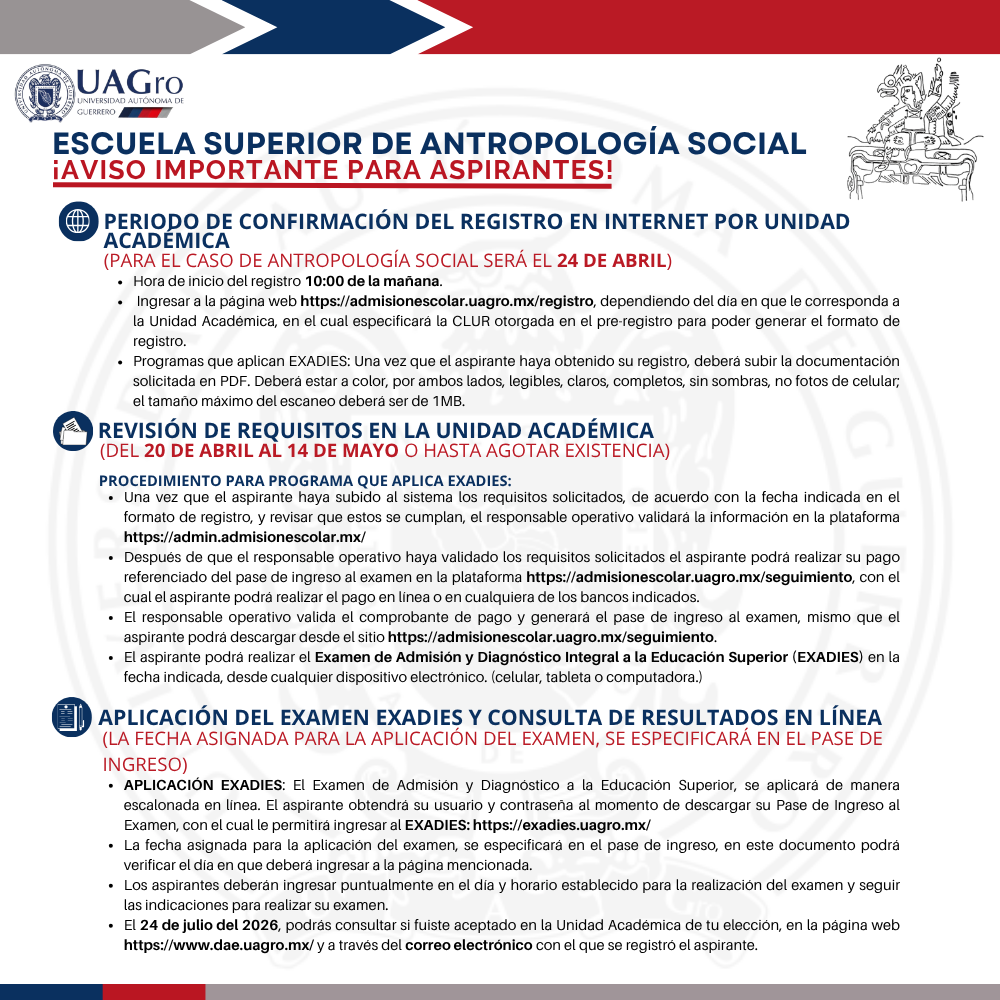 FECHAS IMPORTANTES